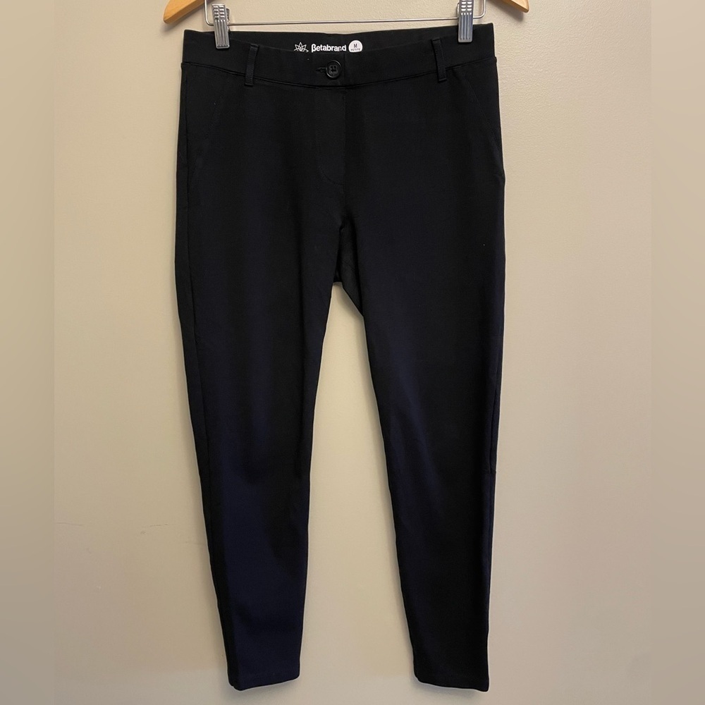 Betabrand Black Skinny Yoga Dress Pants Stretchy Medium Petite